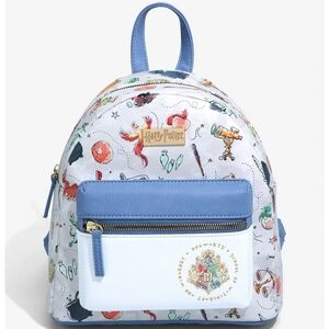 Harry Potter Hogwarts Crest Mini Backpack in Light Blue & White